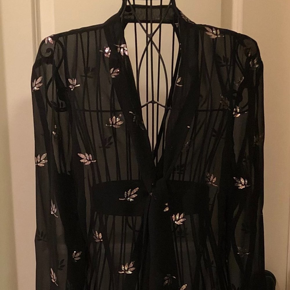 Nasty Gal Black Sheer Blouse
